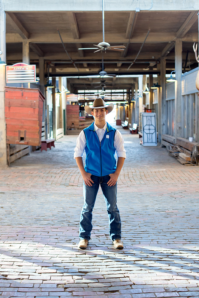 Senior guy photo shoot at Forth Worth Stockyards.