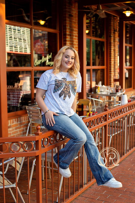 Sundance Square in downtown Fort Worth, Texas is a great place to hang out for a senior photo session for this gal. 