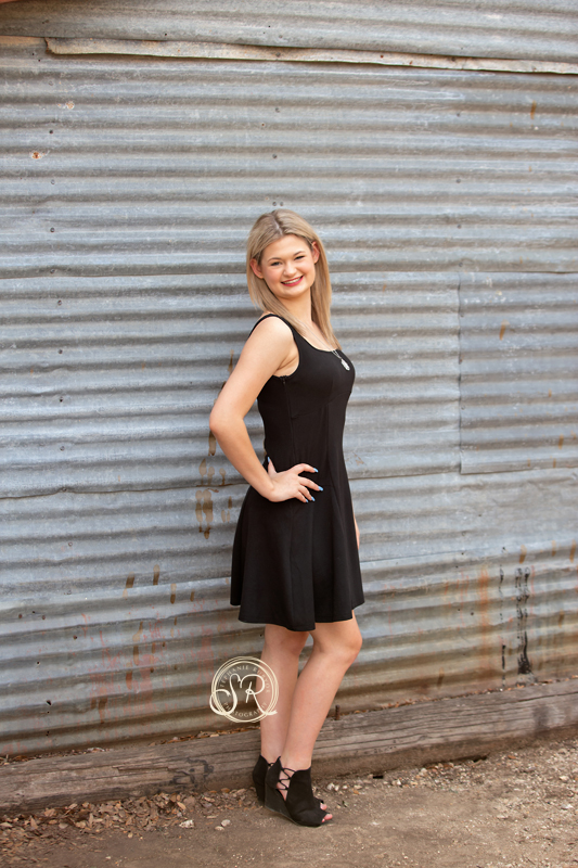 Beautiful senior girl in Fort Worth for a high school theater officers photo session. 