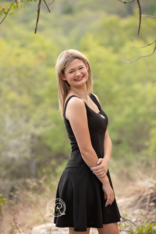 Beautiful senior girl in Fort Worth for a high school theater officers photo session. 