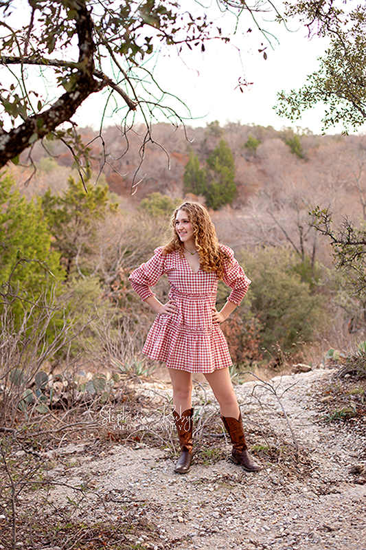 Fort Worth outdoor senior photo session at Eagle Mountain Lake Park. 