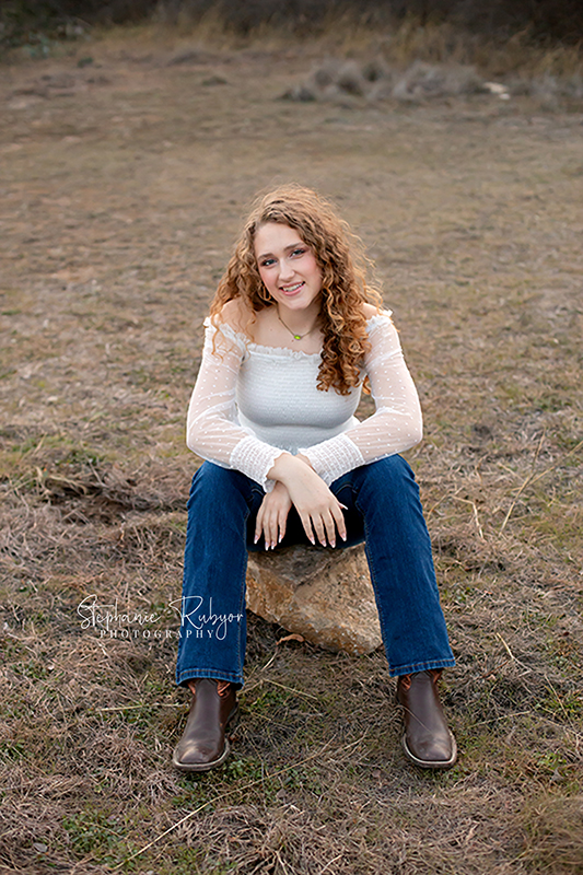 Fort Worth outdoor senior photo session at Eagle Mountain Lake Park. 