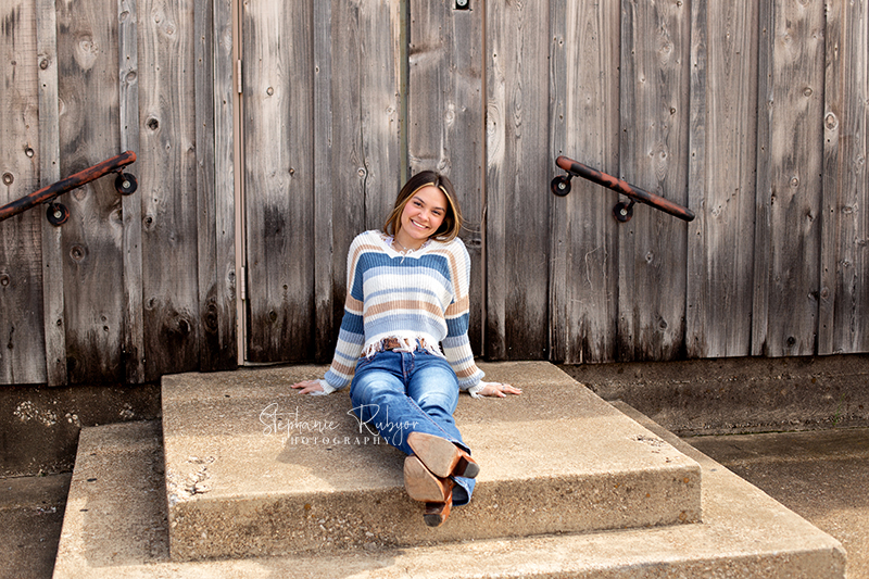 Senior girl in the Foundry in Fort Worth for her high school photo session.