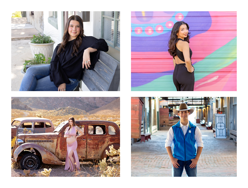 Three high school seniors and one maternity mama having their images taken in Fort Worth Texas.