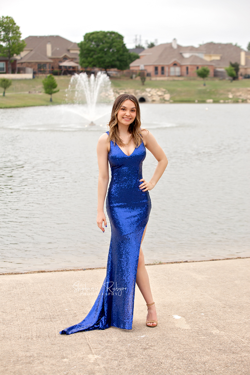 High school prom photo session at a lake in Fort Worth Texas. 