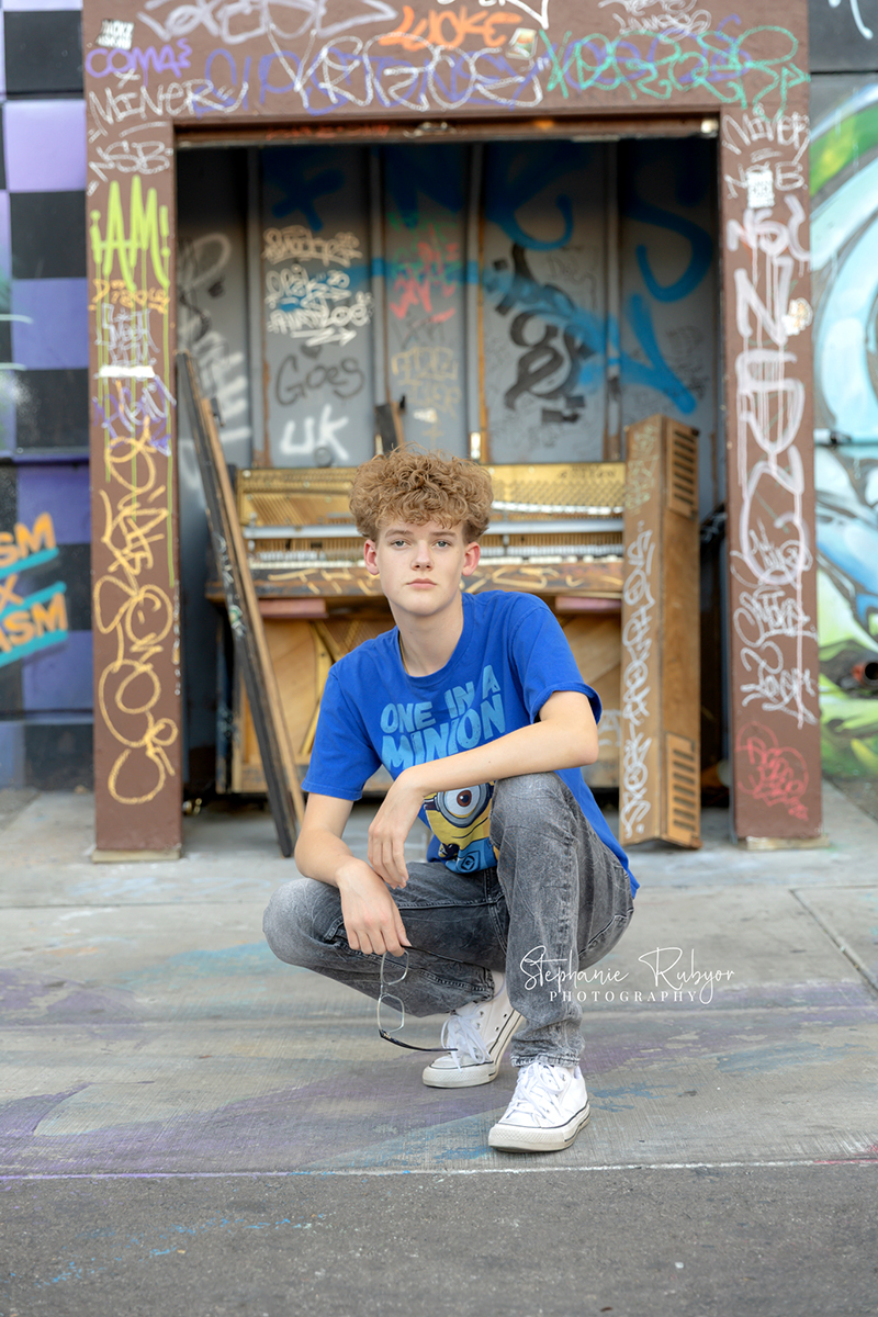 A high school senior in downtown Vegas posing for a Senior photo session by Stephanie Rubyor Photography of Fort Worth, Texas. 
