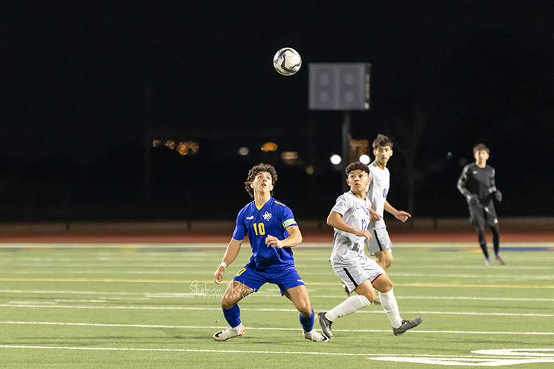 High school students playing soccer in Fort Worth, Texas. 