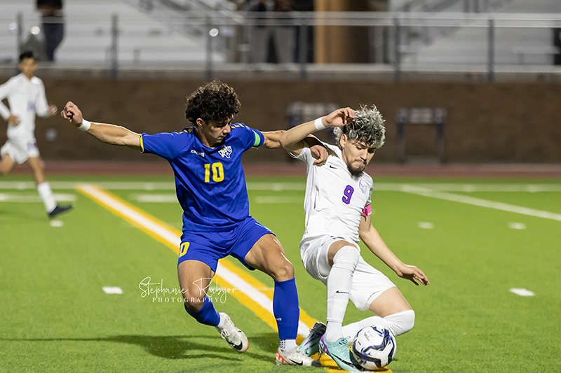 High school students playing soccer in Fort Worth, Texas. 