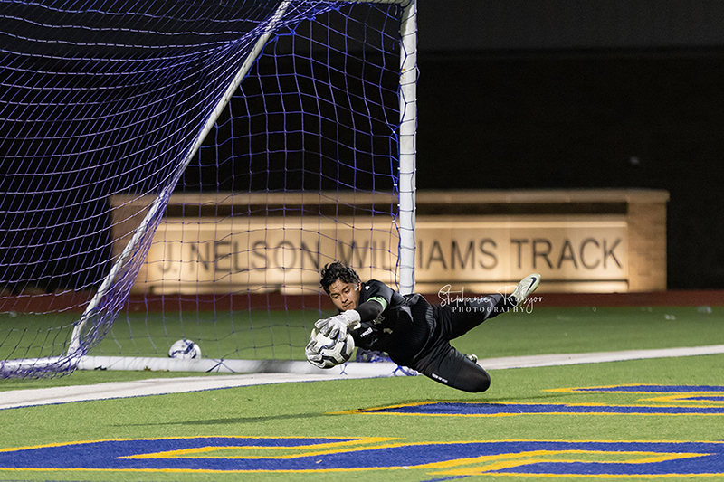 High school students playing soccer in Fort Worth, Texas. 