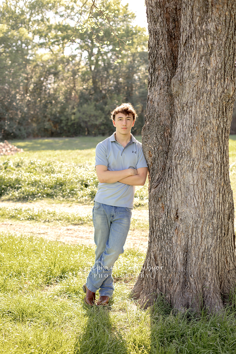 High School senior photo session at Airfield Falls in Fort Worth, Texas.