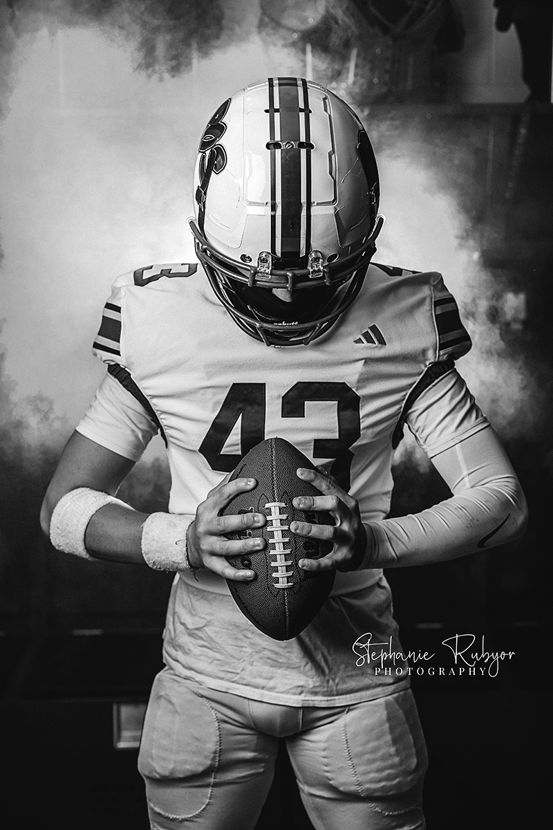 Football sport portraits in Saginaw, Texas at local high school. 