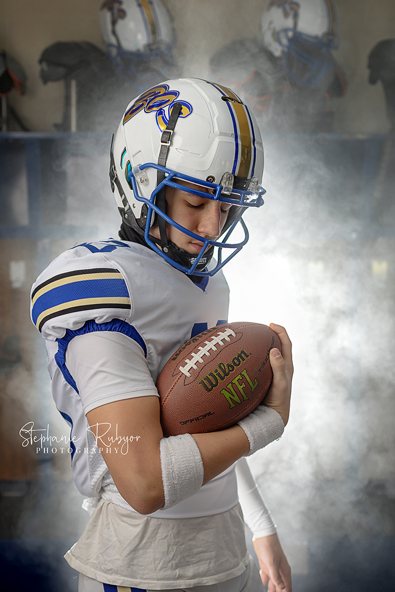 Football sport portraits in Saginaw, Texas at local high school. 