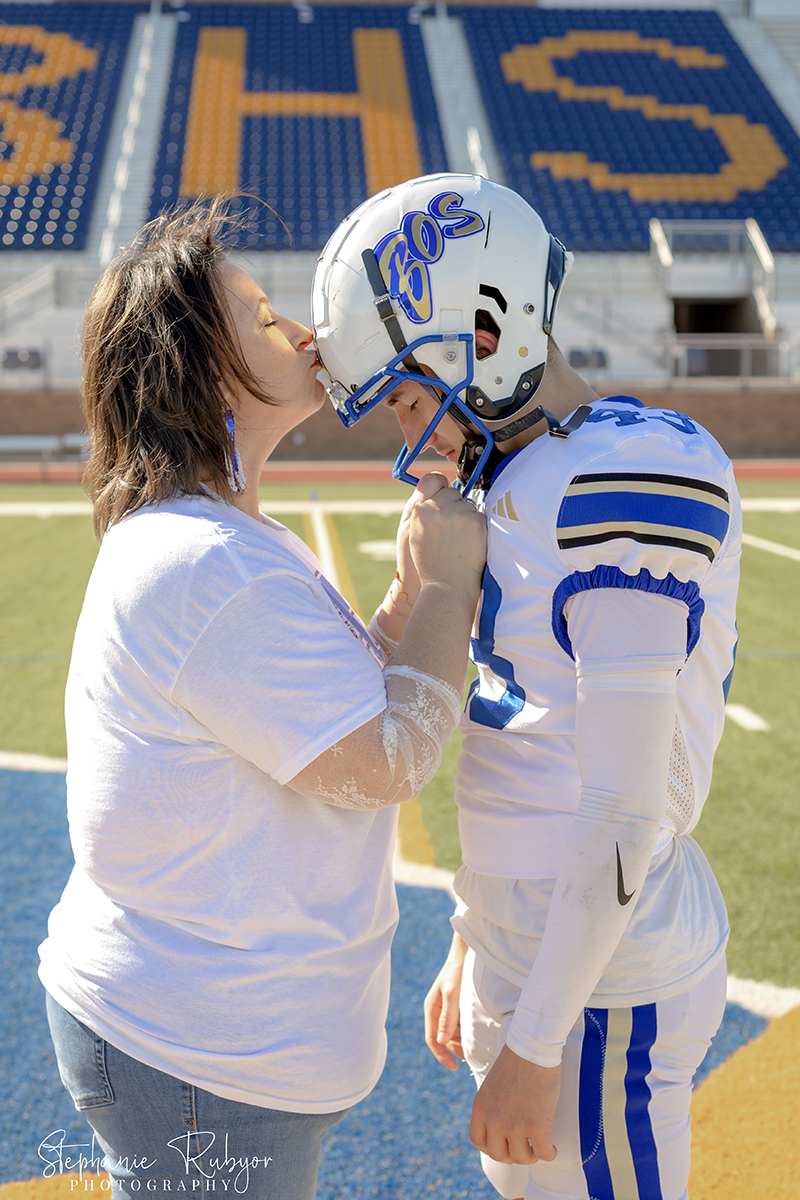 Football sport portraits in Saginaw, Texas at local high school. 