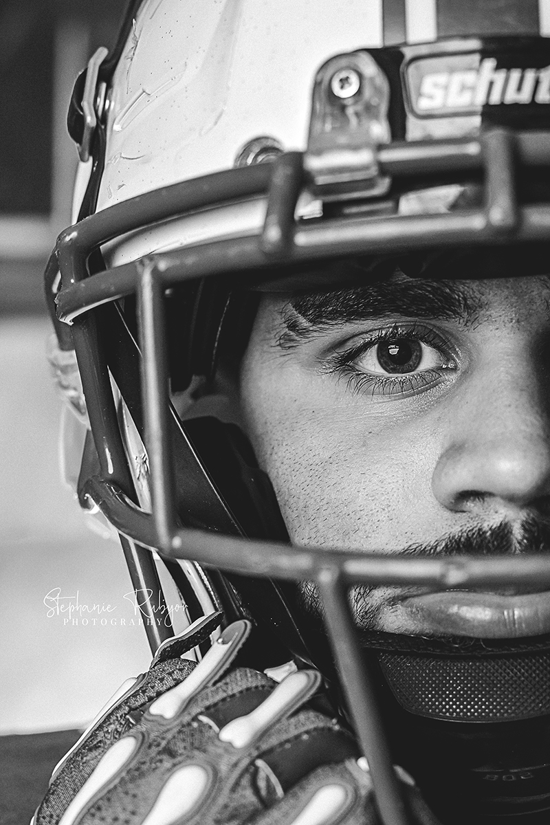 Football sport portraits at Boswell High School in the boys varsity locker room.