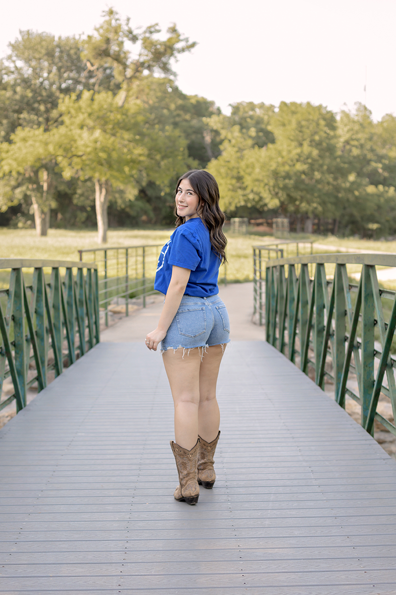High school senior at Airfield Falls in Fort Worth for her photo session. 