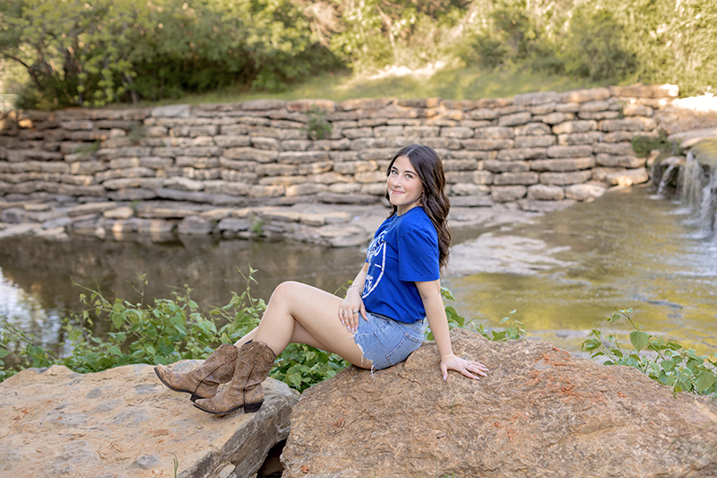 High school senior at Airfield Falls in Fort Worth for her photo session. 