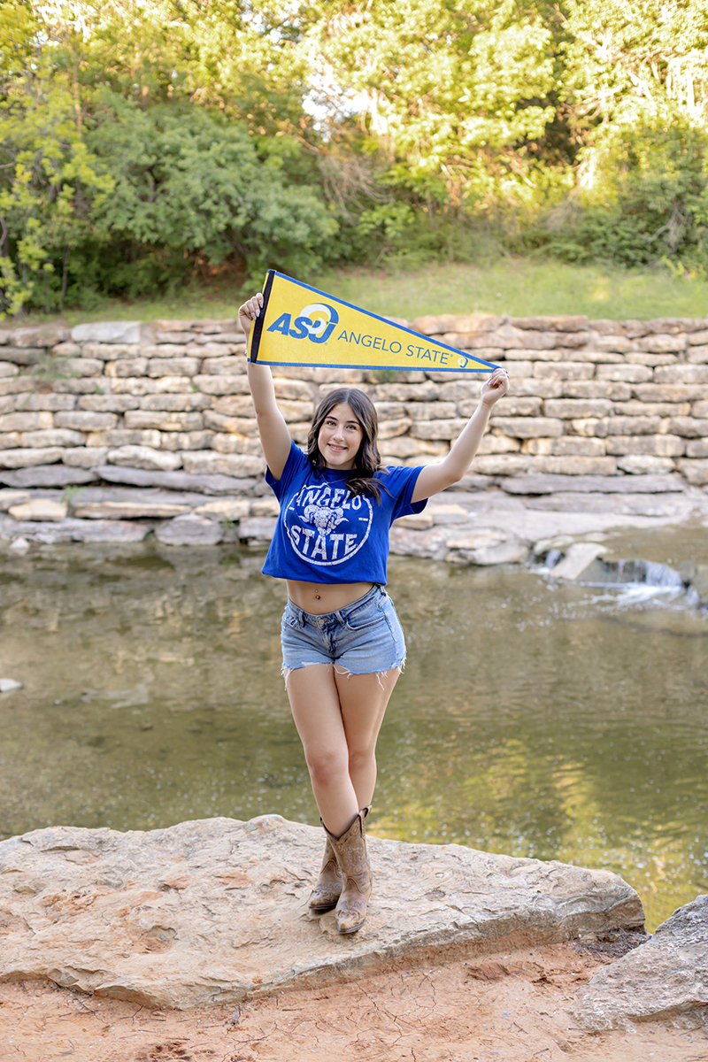 High school senior at Airfield Falls in Fort Worth for her photo session. 