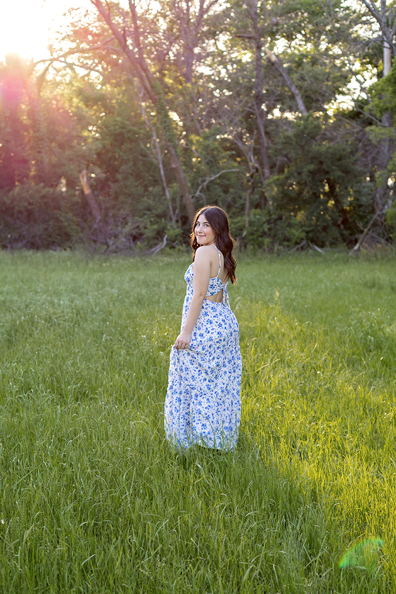 High school senior at Airfield Falls in Fort Worth for her photo session. 