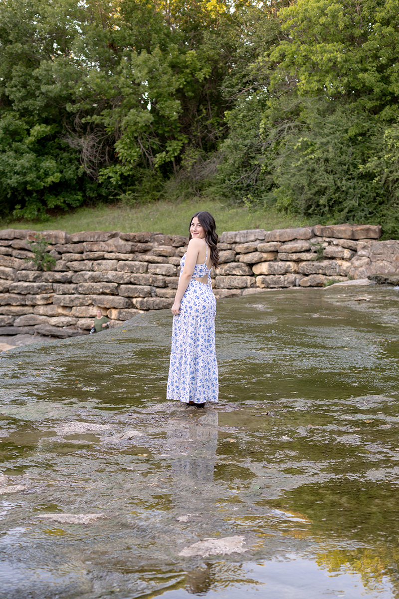 High school senior at Airfield Falls in Fort Worth for her photo session. 