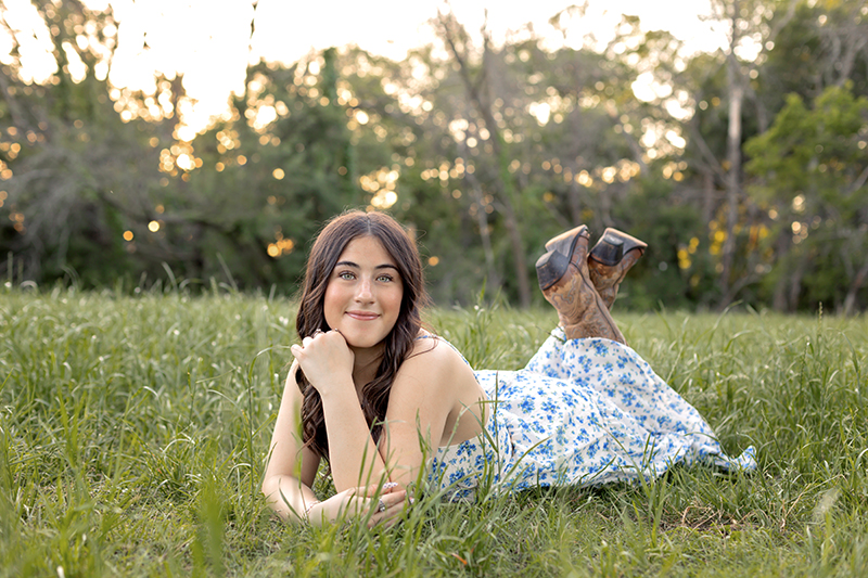 High school senior at Airfield Falls in Fort Worth for her photo session.