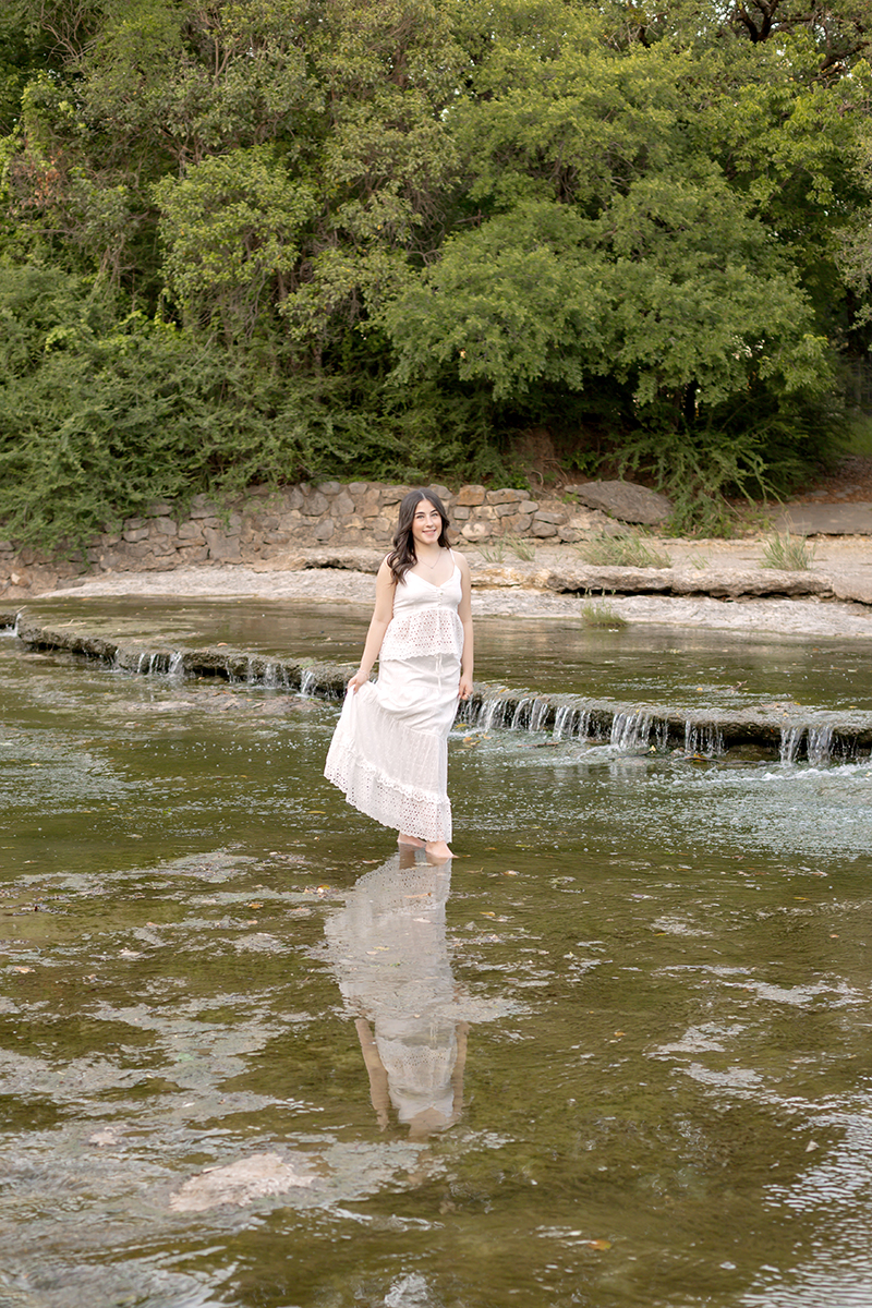 High school senior at Airfield Falls in Fort Worth for her photo session. 