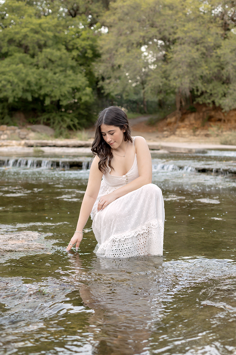 High school senior at Airfield Falls in Fort Worth for her photo session. 