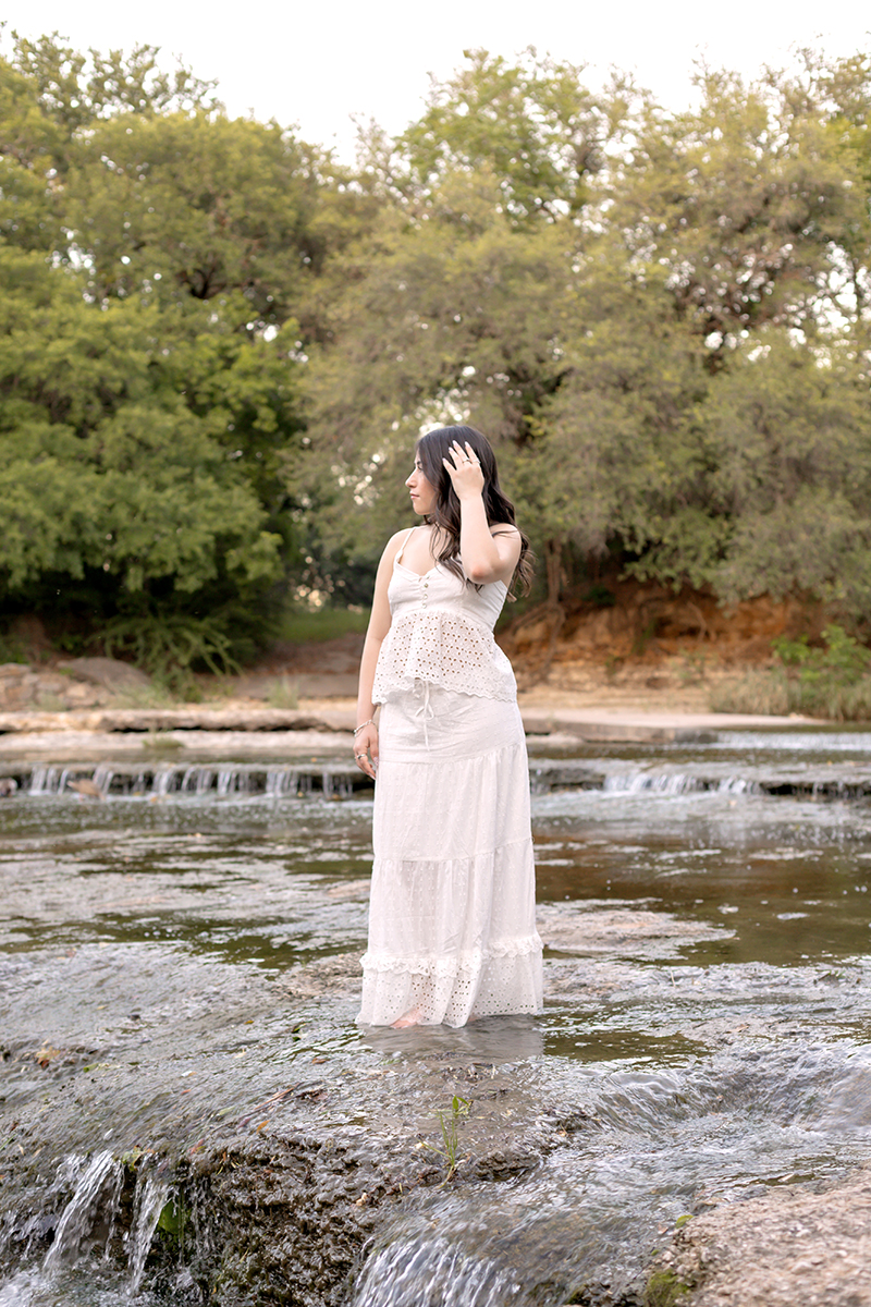 High school senior at Airfield Falls in Fort Worth for her photo session. 